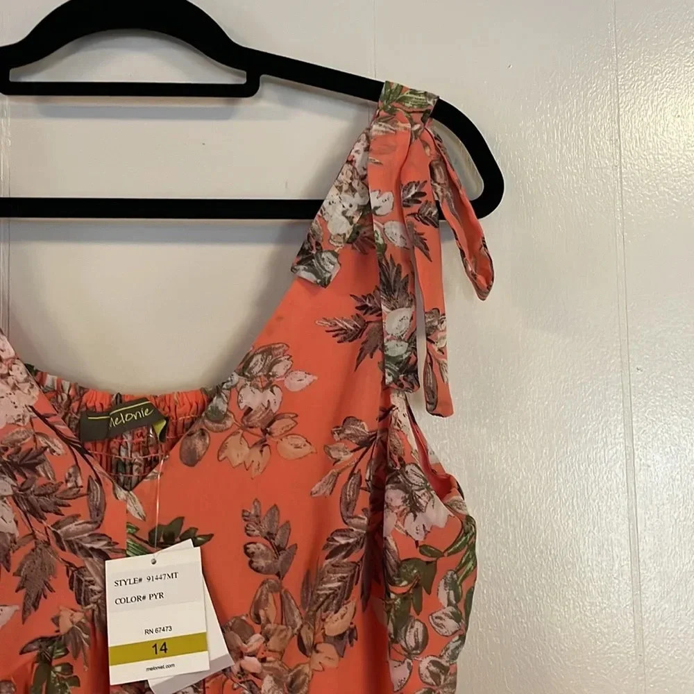 Melonie T Sleeveless Floral Dress. Maxi Sz 14 - Picture 4 of 12